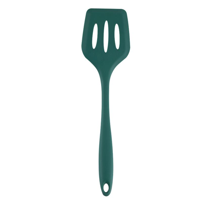 Silicone Kitchenware Set: Non-stick Spatula, Salad Spoon, Slotted Spoon, Rice Spoon, Flour Scoop, Strainer