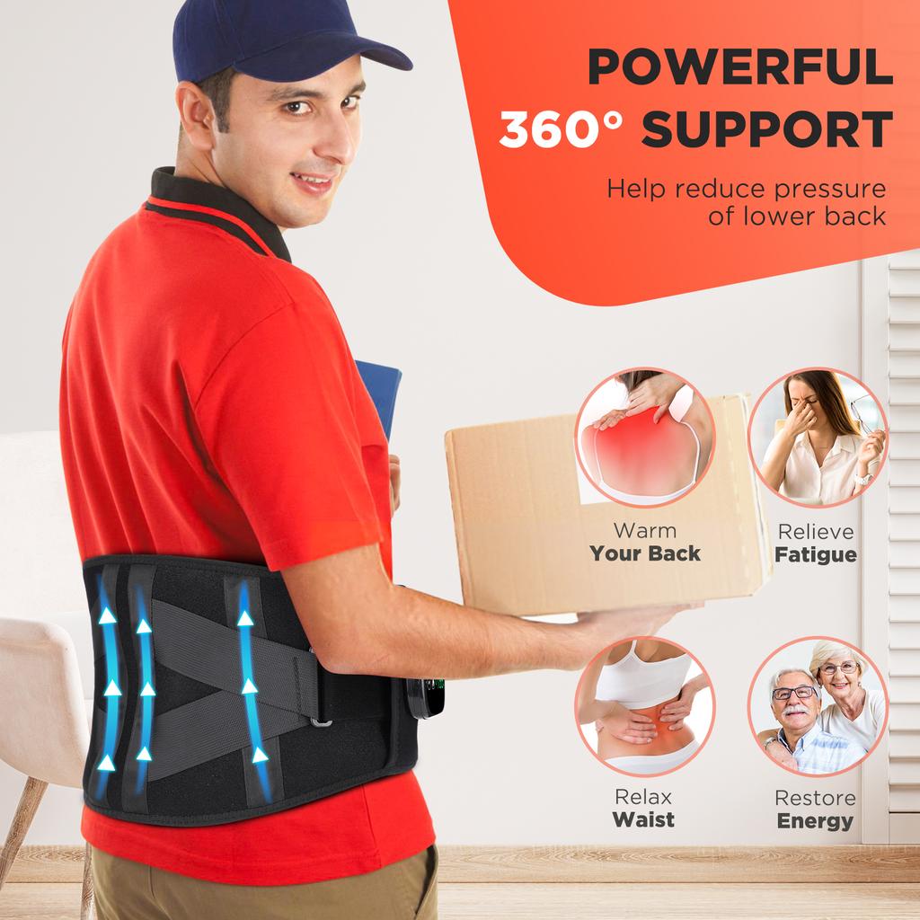 Durable And Safe Electric Heating Waist Massagervibration Hot Compress Massage Beltlumbar Decompression Bracelower Back Supportmuscle Relax