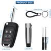 5 Button Key Fob Shell Replacement for Chevy Cruze Camaro Impala Equinox GMC Terrain Buick Regal Lacrosse 2017 2016 2015 2014 2013 2012 2011 2010