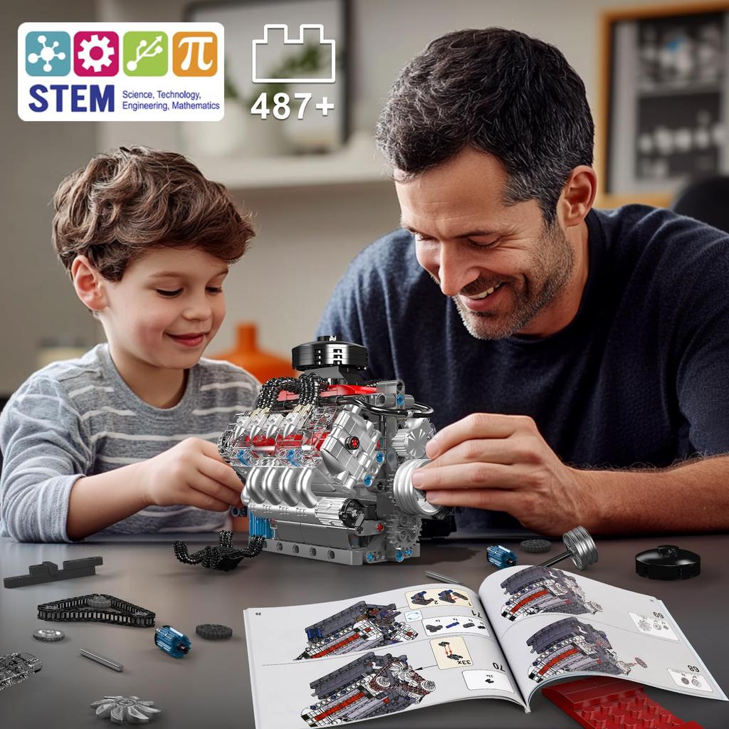 Mould King 10171 MOC Technic LSX454 (V8) 8-Cylinder Inline Gasoline Engine Building Kit with Motor and Box (Over 487 Results)