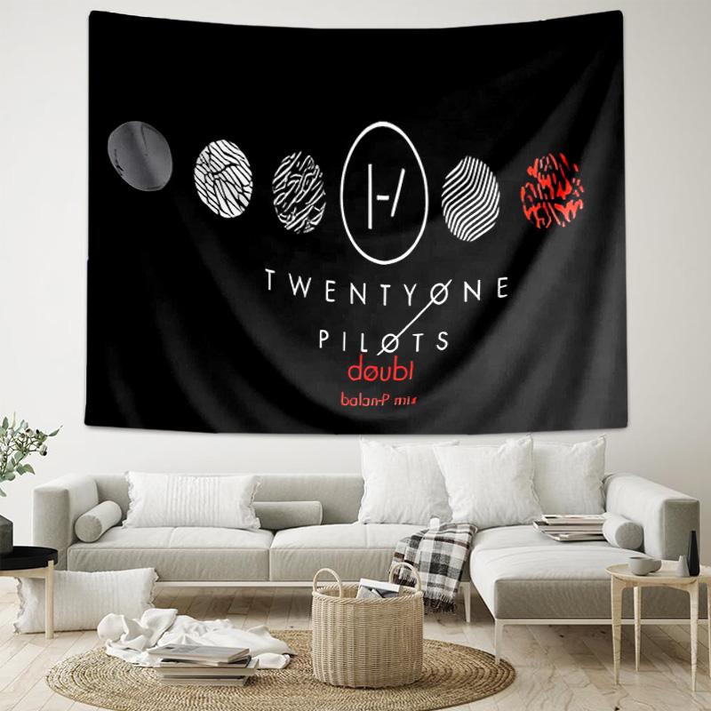1pc Tyler Joseph and Josh Dun1 Tapestry, Living Room, Bedroom, Office, Party Decor, Ideal Festive Gift