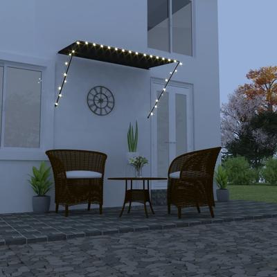Vidaxl Markiza Zwijana Z Led, 250 X 150 Cm, Antracytowa