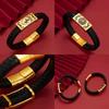 Ox-Themed Leather Cord Bracelet: Vietnamese Sand Gold Ethnic Style for Men's Fashion - Instant Success Charms