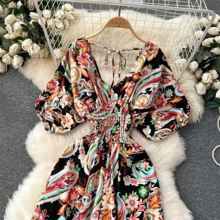 Sexy Waist Slim Jumpsuit with Dolman Sleeves Polka Dot Print Wide Leg Trousers Neck Design