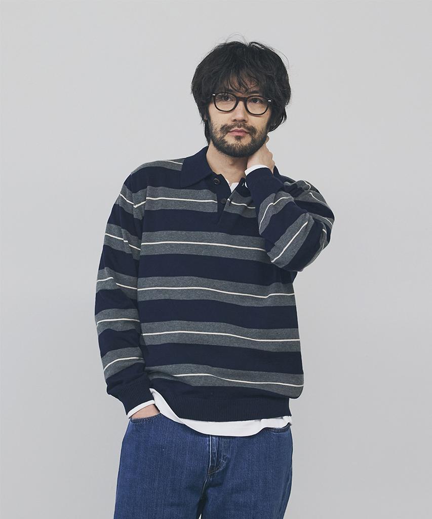 Geonjiulleunseu Cashmere Blend Striped Collar Knit Collection