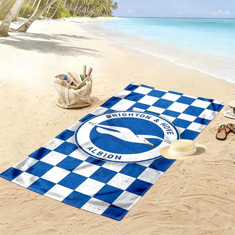 Brighton & Hove Albion Druck Strandtuch, Großes Weiches Schnelltrocknendes Handtuch für Strand Camping Schwimmen