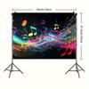1pc Music Karaoke OKParty Backdrop Banner - Music Notes Stars Design Durable Polyester No Power Required Indoor Outdoor Wedding Birthday
