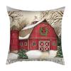 Taie d'oreiller de Noël Père Noël Camion Ferme Maison Bonhomme de neige Couronne Décoration d'arbre de Noël Bureau Canapé Housse de coussin