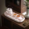 Elegant White Jade Ceramic Tea Tray