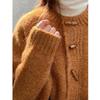 Cardigã de Malha Feminino com Botão de Alavanca Retrô - Estilo Coreano, Outono/Inverno