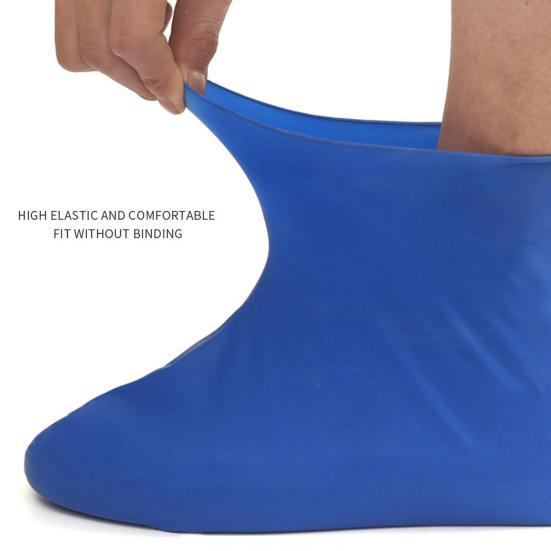 Rain Boots Covers Waterproof Non Slip High Tenacity Latex Shoe Covers Foldable Elastic Fit for Hiking Camping Outdoor Travel Safety