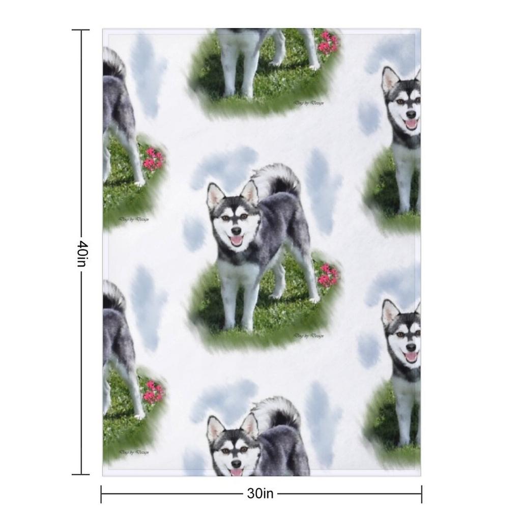 Alaskan Klee Kai Dog Lovers Art Throw Blanket Thermal Warm Picnic Decorative Sofa Blankets