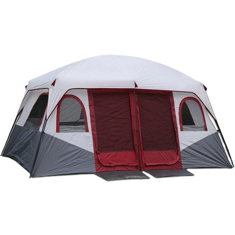Spacious Outdoor Multi-Person Tent: Two Bedrooms, One Living Room for 6 To 12 People
