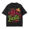 Men Women Tshirt Lets Party Fiesta Washed Tshirts Trendy Cool  Summer Tees Y2k Retro Print Cotton Clothing New Arrival