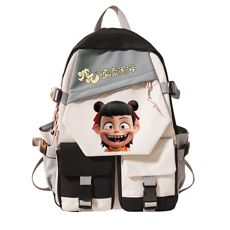 Nezha'S Devil'S Child Haohai Cartoon Super Cute Backpack For Men And Women High Value Large Capacity Ridge Protection Student School Bag