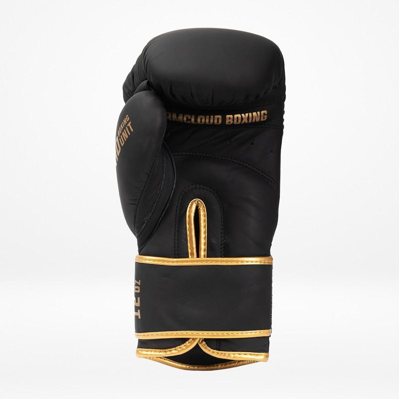 StormCloud Boxing Pro Echte Leder Boxhandschuhe Schwarz/Gold 12oz
