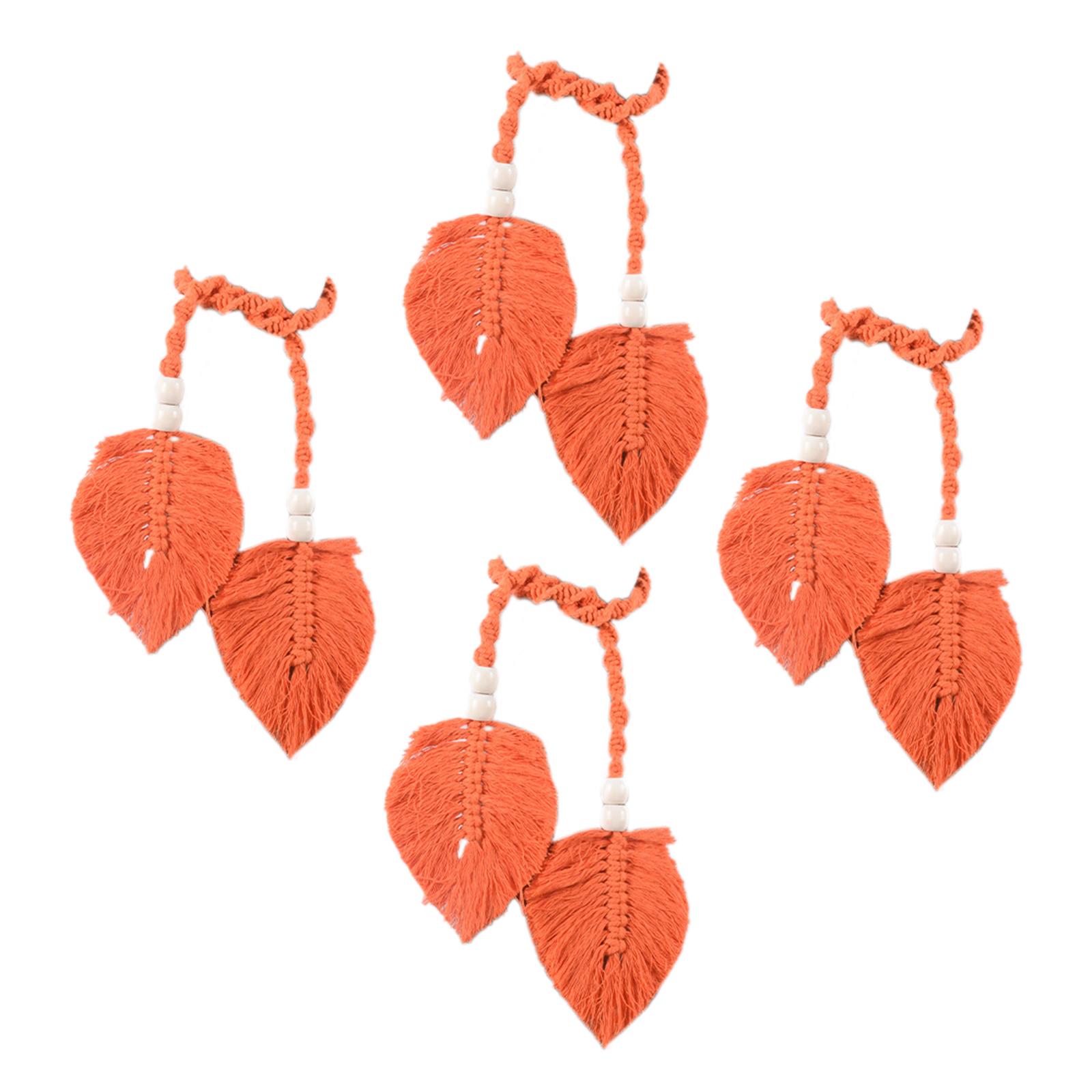 

Set of 4 Curtain Tiebacks Leaf Shape Curtain Holdbacks for Artistic Room Enhancement Home Decoration оранжевый