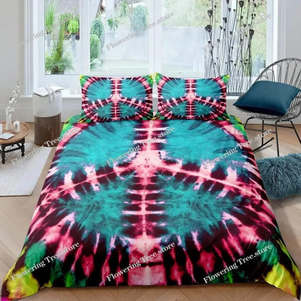 3D Printed Peace Symbol Bedding Set Duvet Cover Bedroom Comforter Covers Single Twin King Size Quilt Cover Home Textile