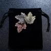 Vintage Brooch Wedding Gold/Silver Plated Maple Leaf Brooches Pins Exquisite Collar for Women Dance Party Accessories Gifts