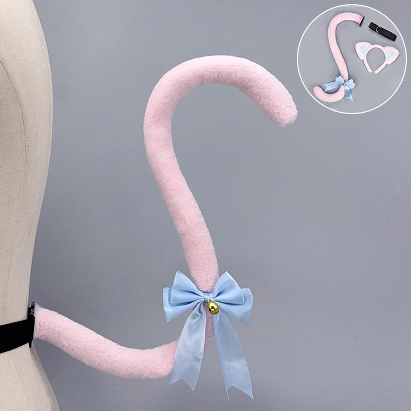 Handmade Plush Cat Ear Headband Tail Set Adult Cosplay Lolita Kawaii Anime Costume Accessory