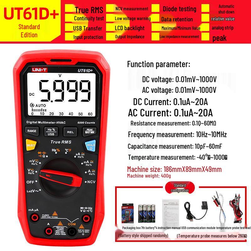 Uni-T UT61 Series Burn-Proof Bluetooth Multimeter for Professional Use