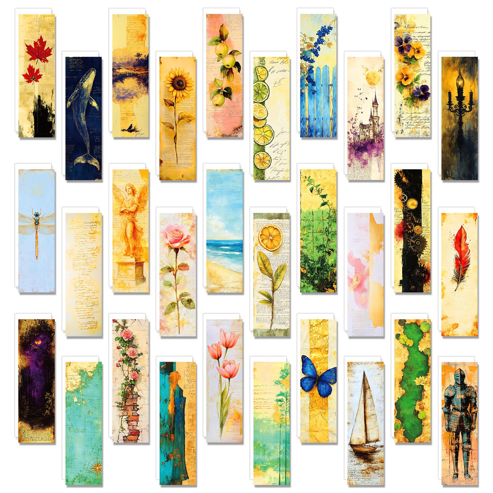30 Sheets Retro Journal Style Paper Bookmarks - High Value Reading Accessories