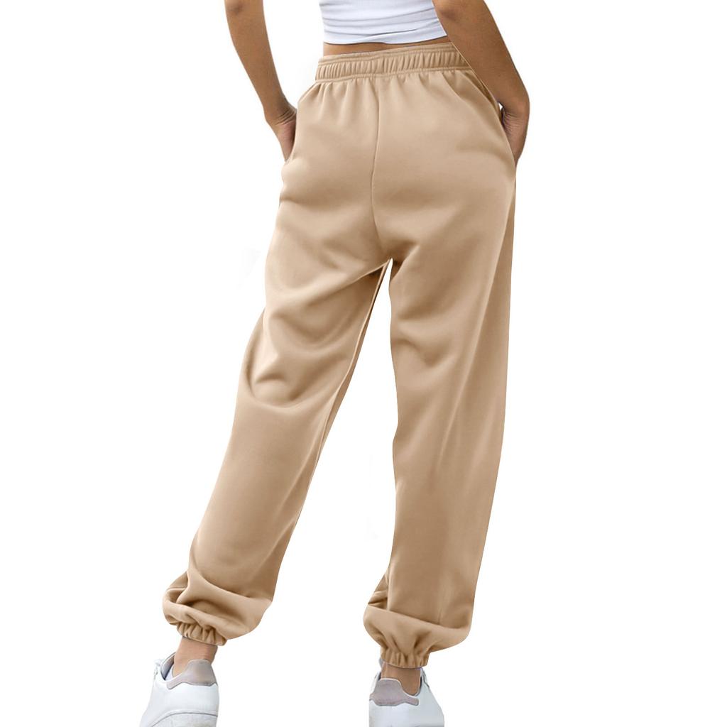 Women's Drawstring Trousers Solid Color Casual Sweatpants
