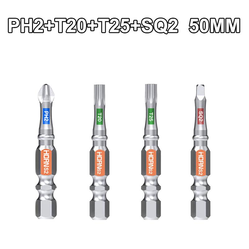 PH2 T20 T25 SQ2 Cross Screwdriver Non-slip  Magnetic Batch Head Hardness Drill Bit Screw Driver Hand Tools 50/75/100/150MM