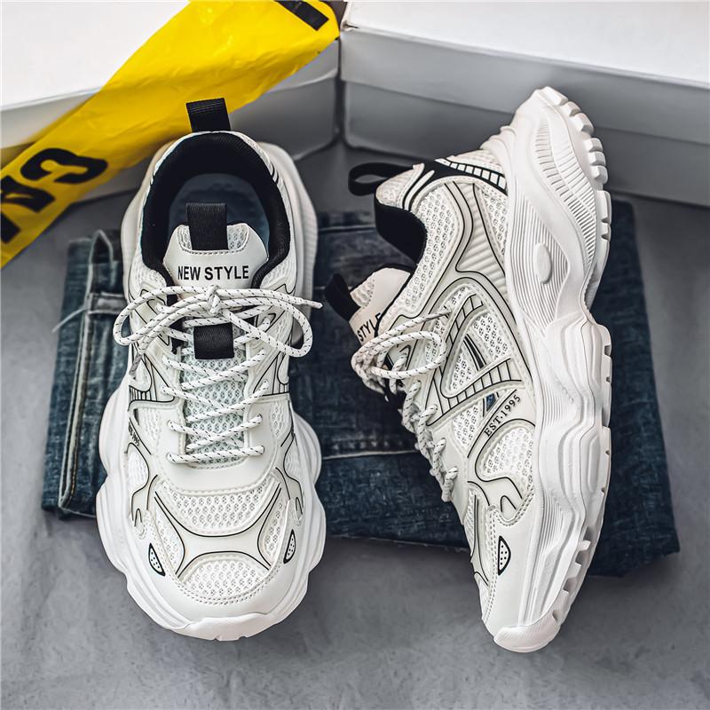

Hong Kong style platform mesh dad shoes men s trendy brand senior sense adolescent students casual versatile height-increasing sports shoes 39 белый