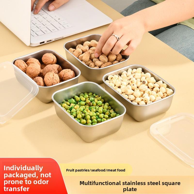 Pojemnik Bento ze stali nierdzewnej z pokrywką, szczelny pojemnik do przechowywania żywności do lodówki, do przygotowywania posiłków
