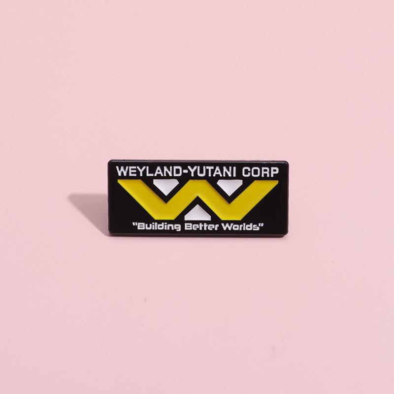 Weyland Engaging Yutani Logo Enamel Brooch Decorative Alloy Pin With Fun Cartoon Features All For