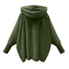Moda Donna Giacca Felpa Larga Retro Calda Tinta Unita Manica Lunga con Cappuccio Larga in Pile di Peluche