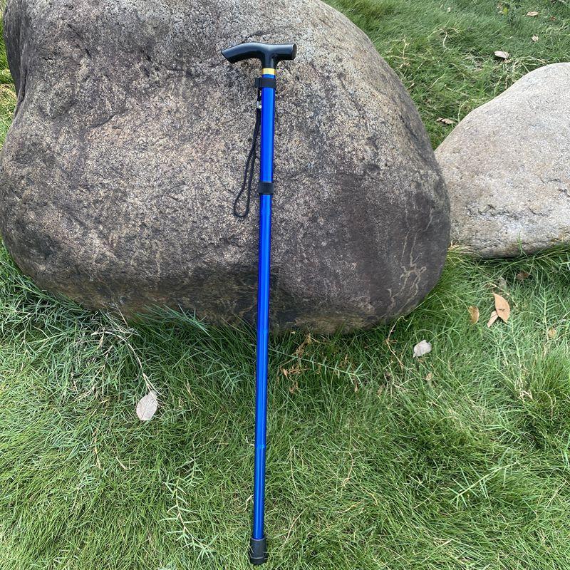 

1PC Telescopic Walking Stick Outdoor Hiking Trekking Poles Aluminum Alloy Metal Folding Cane Crutches Pole For Elderly People синій