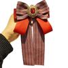 Polyester Fabric Bowknot Brooch Rhinestone Crystal Shirt Collar Pin Fashion Jewelry Necktie  Women