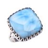 Natural Republic Larimar Gemstone 925 Solid Sterling Silver Gift Ring S.7 h7Q14