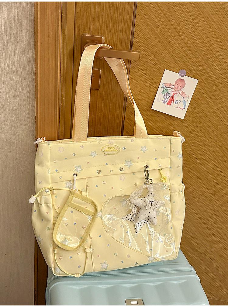 Schoolbag Korean Ins Milk Blue Cloud Soft Star Student Party Shoulder Bag Summer Sweet Girl Fresh Department Shopping Tote Bag