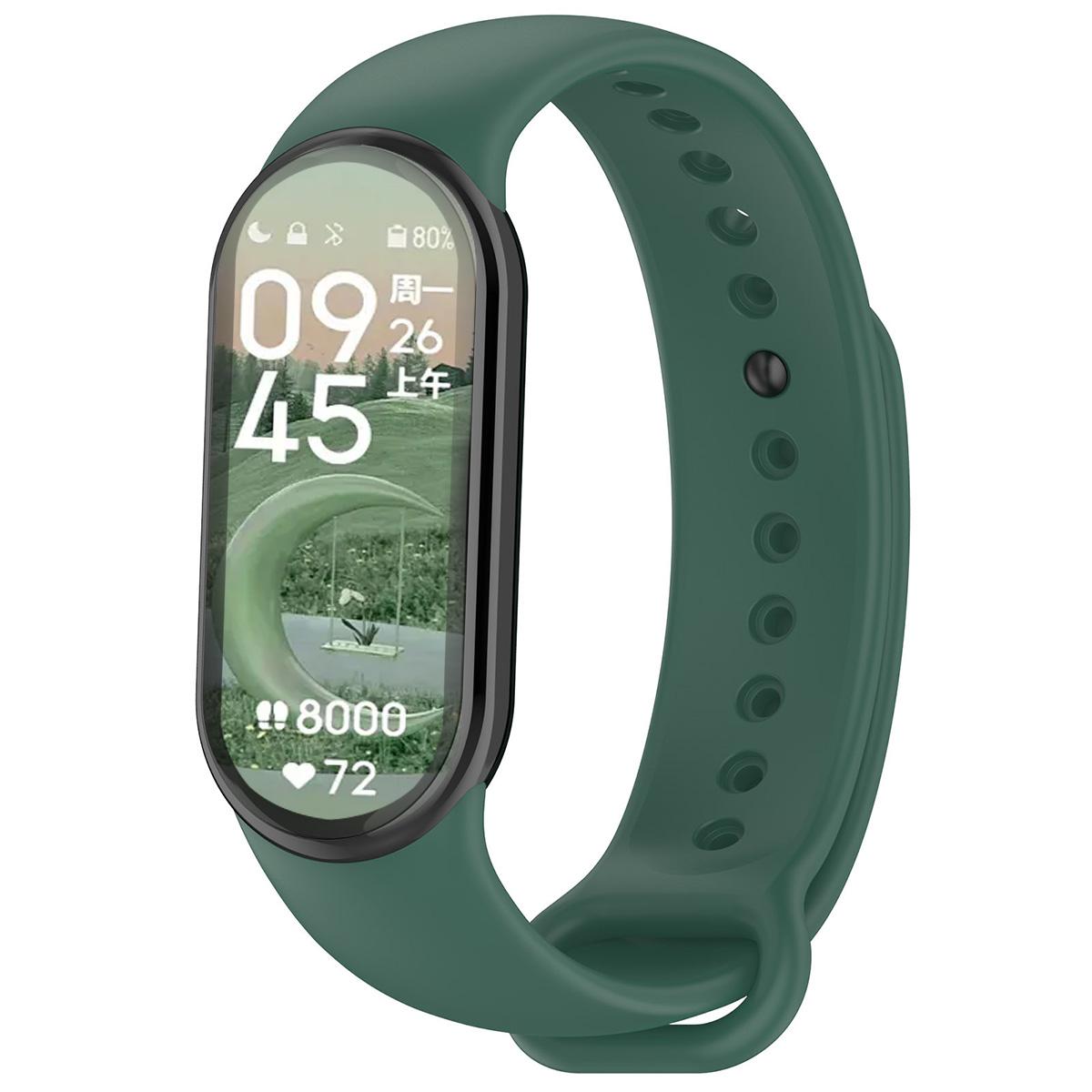 

Силіконовий ремінець для Xiaomi Mi Band 9 8 Ремінець NFC Sport Rubber Bracelet Wristband pulseira correa Xiaomi Smart Band 8 Аксесуари for miband 8 9 армія зелений колір