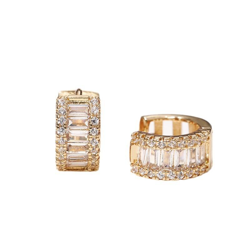 Französischer Ohrknorpel-Clip im leichten Luxusstil, modisches Design mit vollbesetzten Diamant-Zirkon-Ohrschnallen, trendiger Unisex-Schmuck