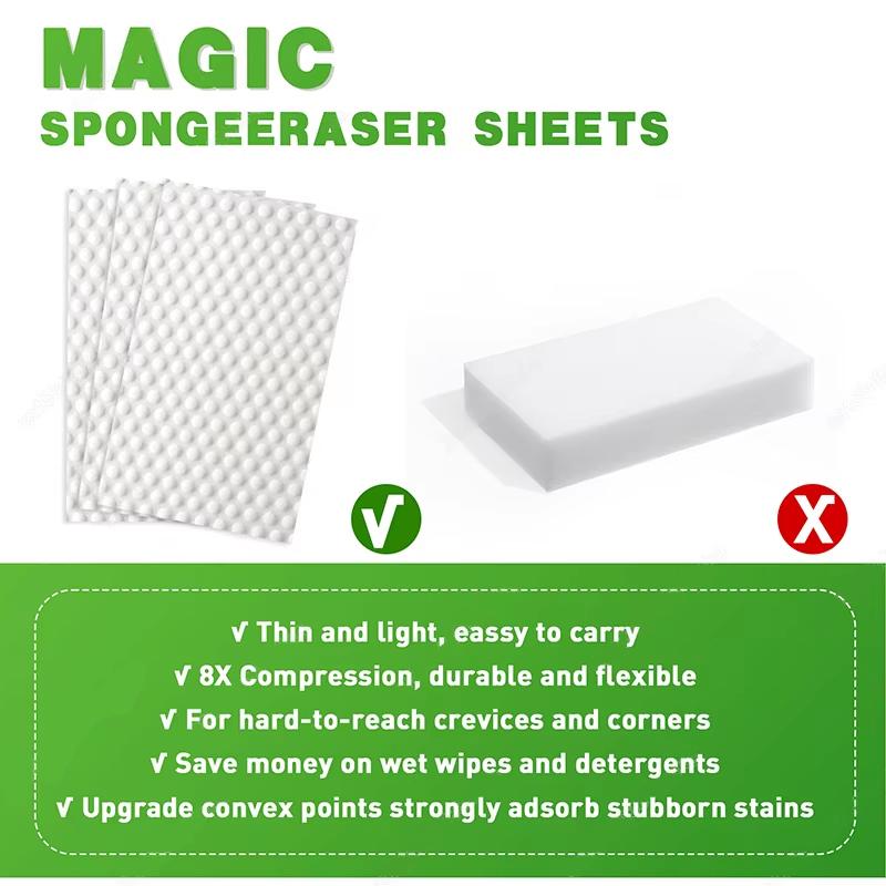 30/60 Stück Melaminschwammplatten 4X Kompressions-Reinigungsschwamm Radiererplatten Küche Badezimmer Glasreinigungstücher Schwammplatten