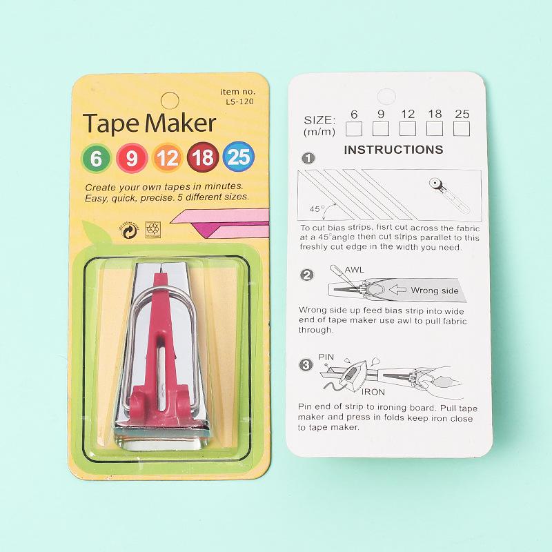 DIY Patchwork Tools: Bias Tape Maker & Threader Set (6 Sizes: 6/9/12/18/25/50mm)