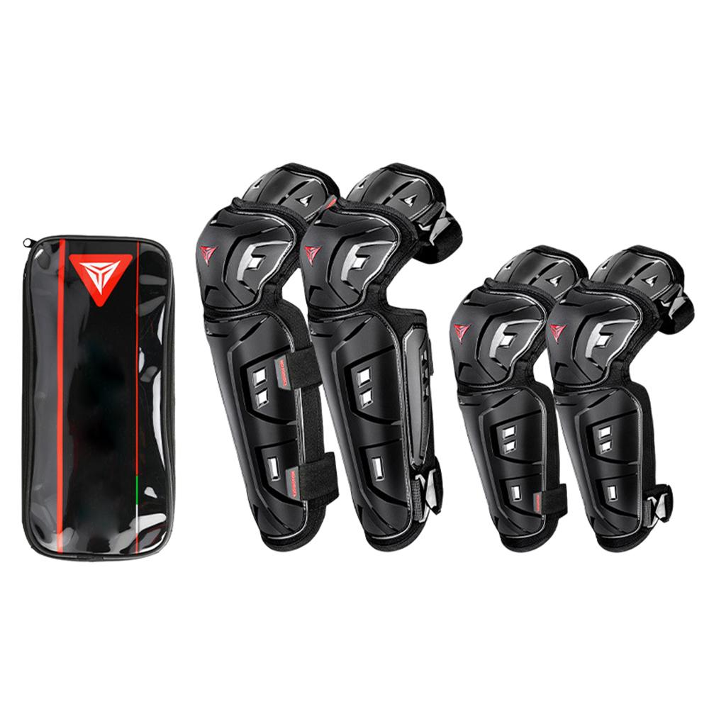 

4 шт./компл. защитные накладки на колени и локти, спортивное оборудование на открытом воздухе, аксессуары для мотоциклов, защитные приспособления для верховой езды, защита для мотоциклов, мотокросса, катания на коньках чёрный