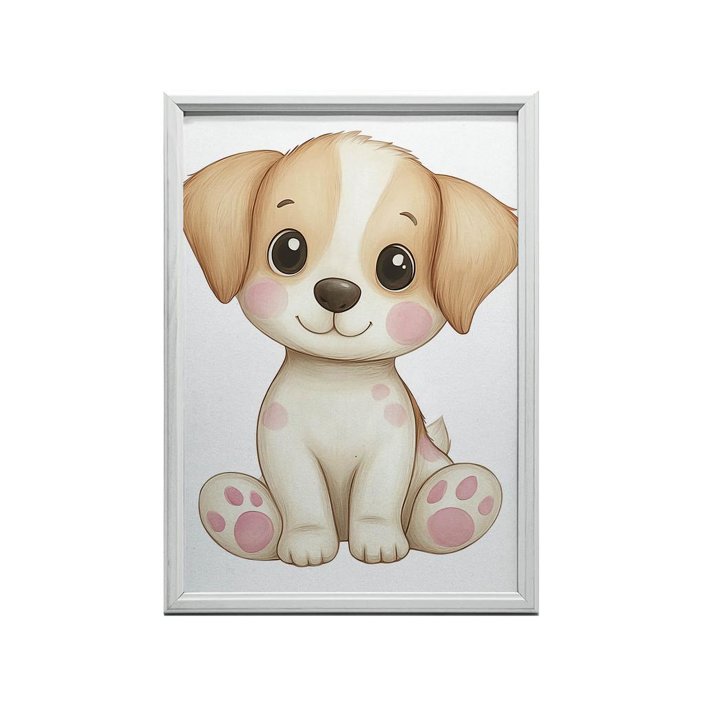 Plakat Uroczy Szczeniak W Bieli Plakat Uroczy Szczeniak W Bieli, 40X50 Cm, Rama Aluminiowa Czarna, Papier Matowy 230 Gsm