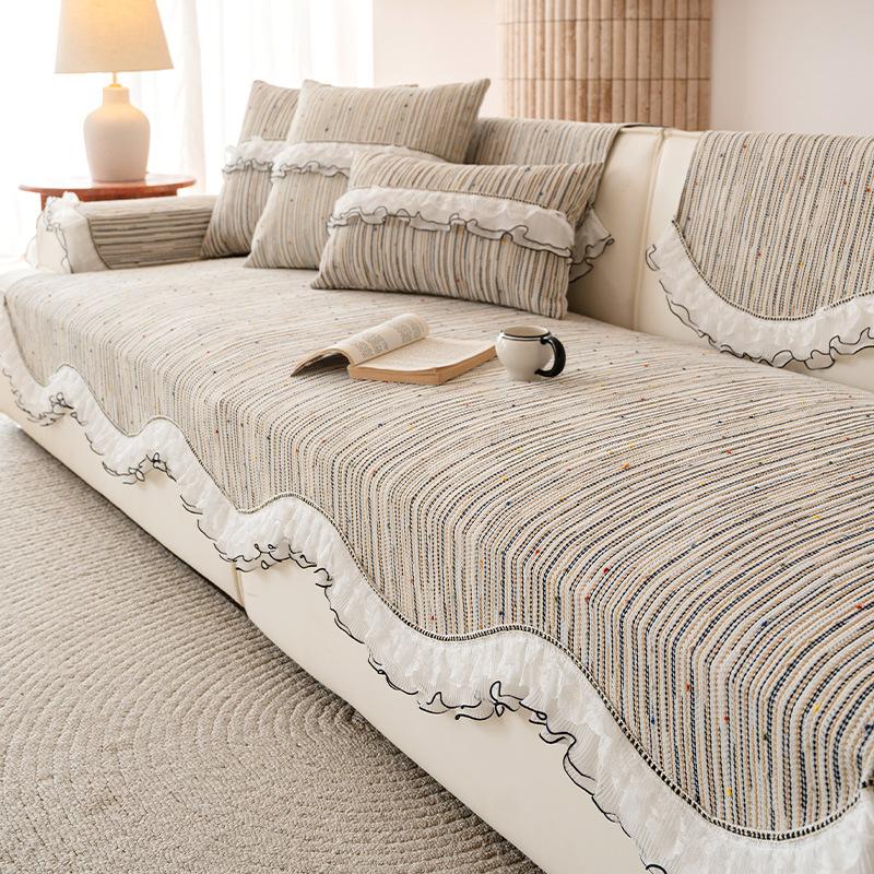 

Кремовая ветровая подушка для дивана 2025 новый универсальный всесезонный высококачественный чехол для сиденья фиксированный нескользящий чехол для дивана ткань для чехла 30 * 50cm Waist Pillowcase