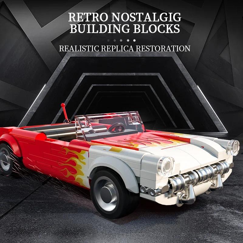 249PCS Retro C1 Convertible Car Building Blocks Flame Classic Car Models Vehicle Bricks Idea Desktop Display Kids DIY Toys Gifts