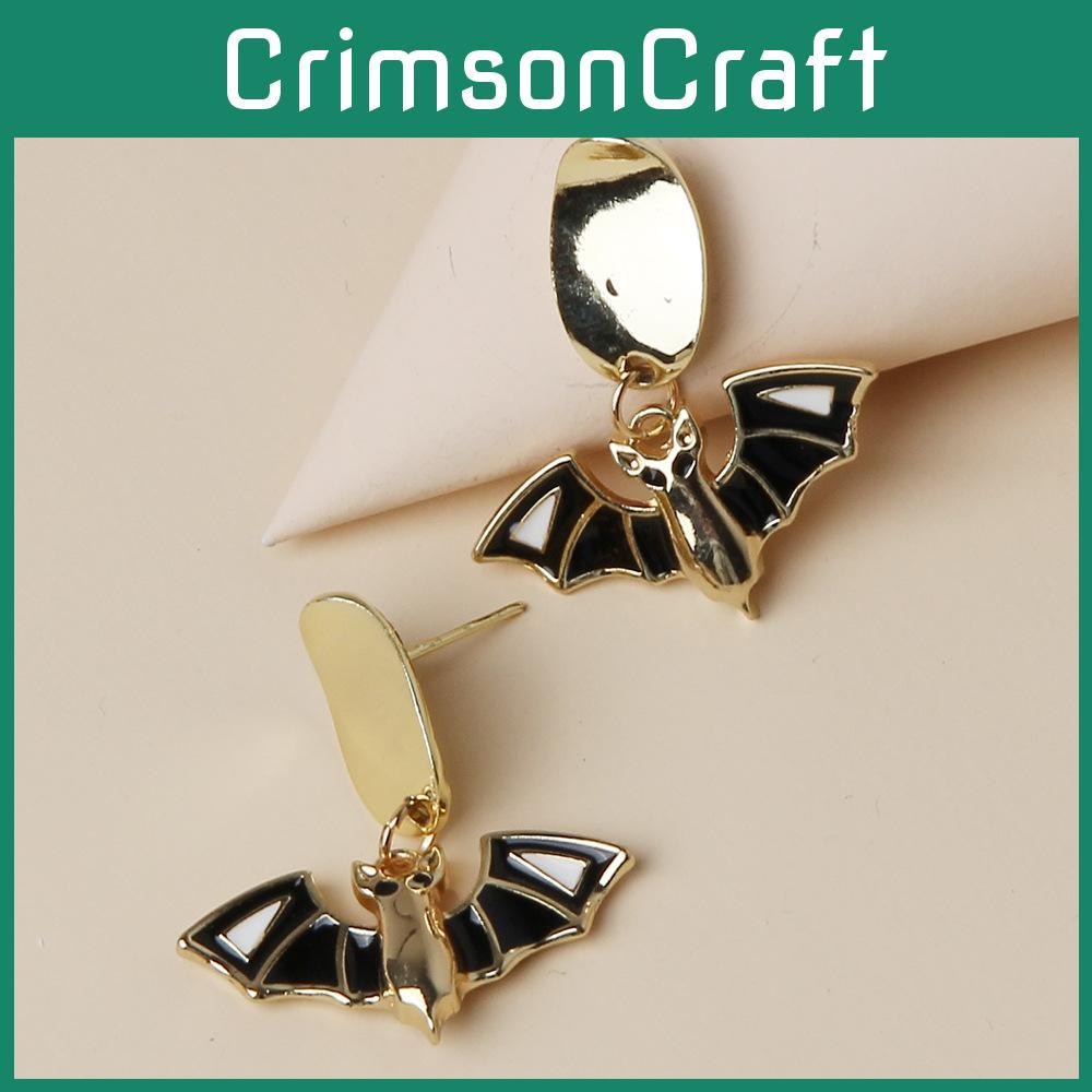 Halloween Bat Drop Earrings With Alloy Construction For Women Trendy Costume Jewelry