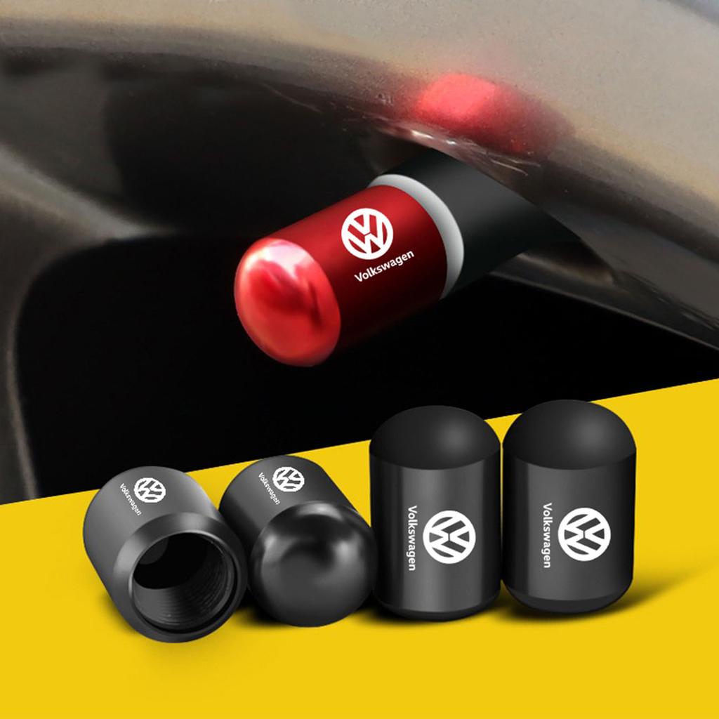 awq64Pcs Car Styling Wheel Tires Bolt-in Valve Caps Badge Accessory For Volkswagen VW Polo Golf Passat Tiguan Beetle Caddy T5 Up Eos