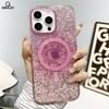 Glitter Sequins Clear Magnetic Phone Case For iPhone 16 15 14 Plus 13 12 Pro Max 11 For Magsafe Wireless Charge Gradient Cover
