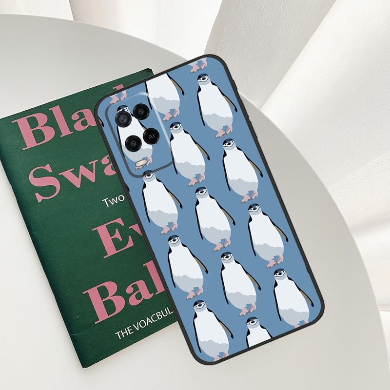 Cartoon Penguin Case For Oppo A15 A16 A17 A52 A72 A76 A96 A54 A74 A94 A54S A57S A58 A78 A98 A57 A77 Cover