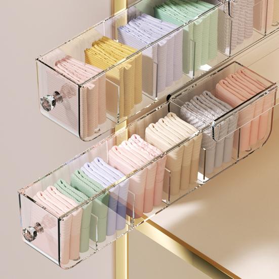 Storage Box Drawer-Style Wall-Mounted Organizer Large Capacity Multi-Functional Underwear Storage Container