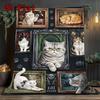 Gothic Cat Portraits 2D Flat Pattern Flannel Blanket, High Quality All Seasons, Home Decor, Warmth and Comfort, Perfect for Christmas Gifts.